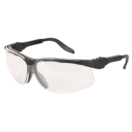 Mcr Safety Klondike (KD5), Safety Glasses, Duramass Anti-Fog, Clear Lens, Black Frame, Half Frame, 12 PK KD510AF